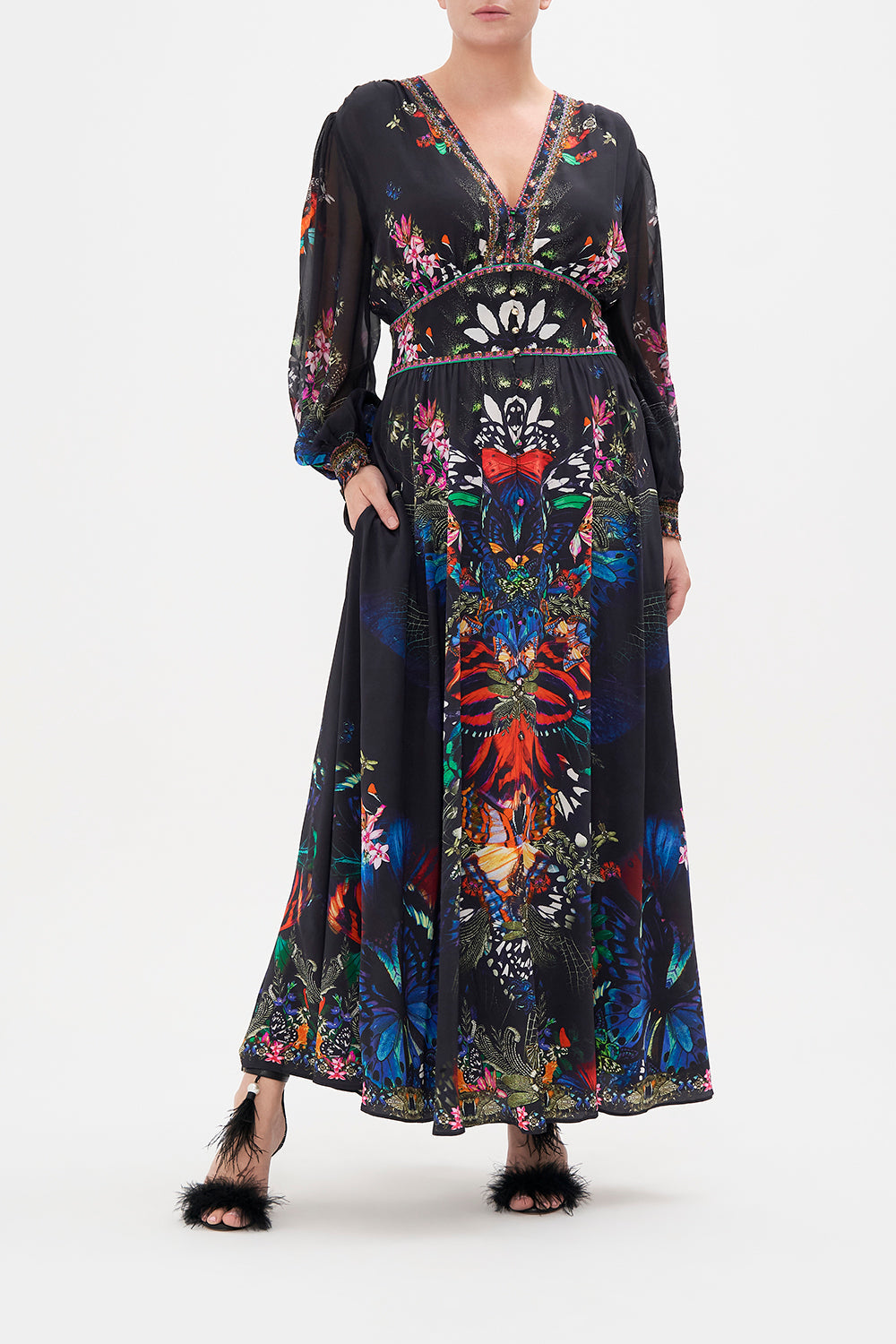 BUTTON DRESS WITH SHAPED WAISTBAND FLUTTER BY