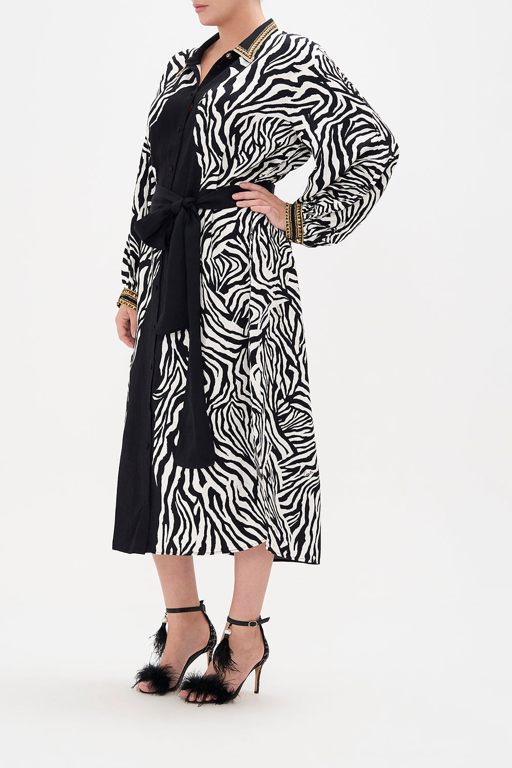 HIGH LOW MIDI SHIRT DRESS EARN YOUR STRIPES