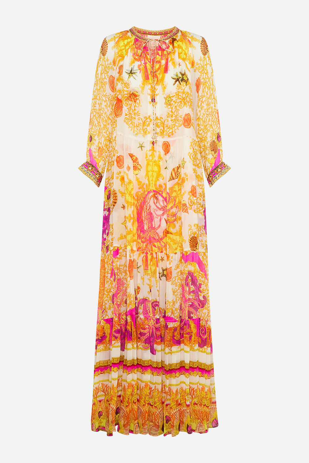 LONG GATHERED PANEL DRESS SQUID SQUAD