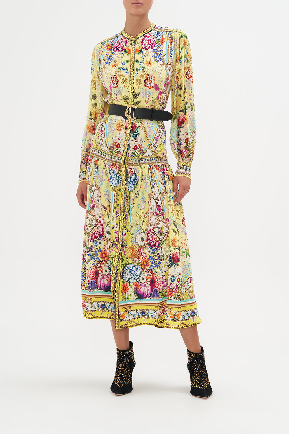 BUTTON THROUGH DRESS WITH YOKE BIRDS AND THE BEES