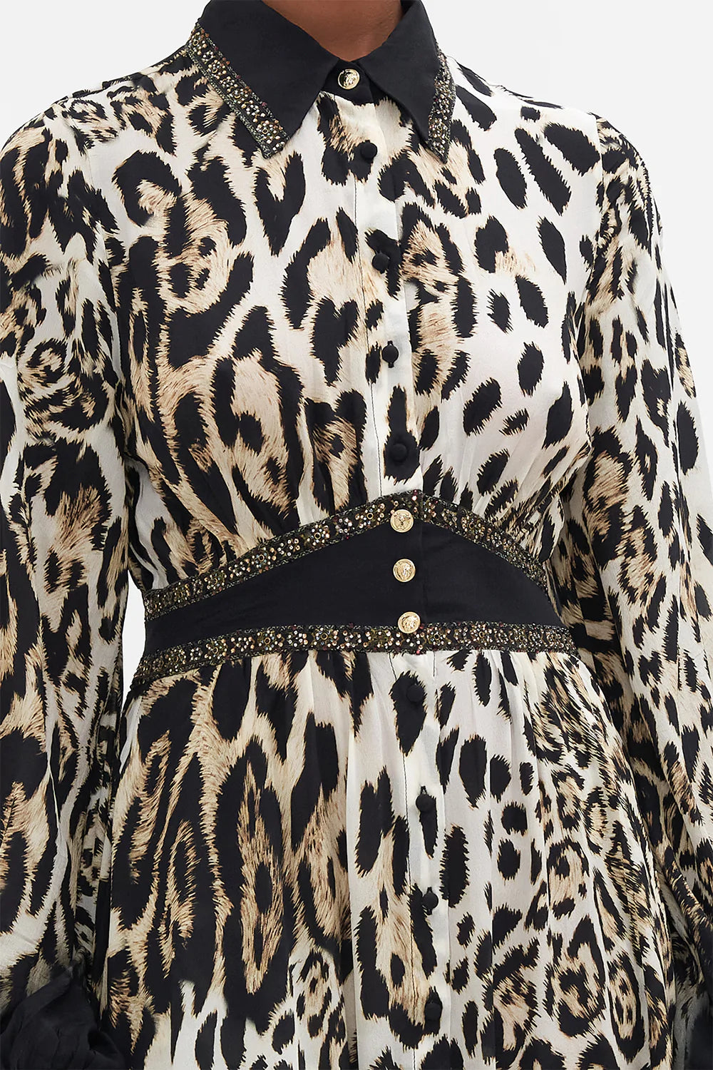 WAISTBAND LONG DRESS WITH COLLAR COOL FOR CATS