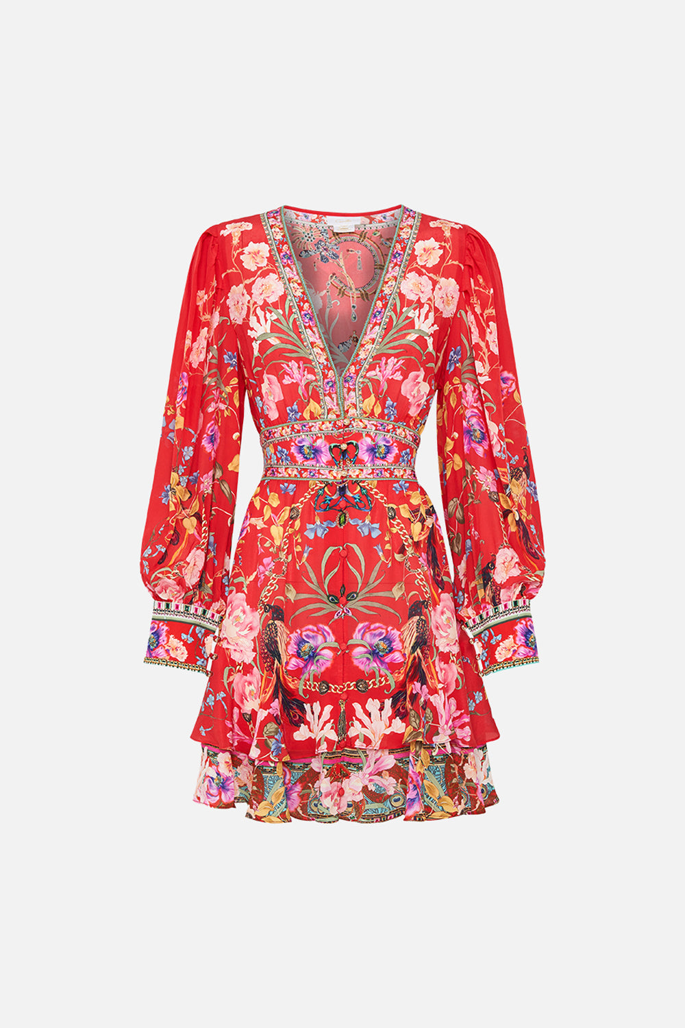 BUTTON FRONT FRILL DRESS