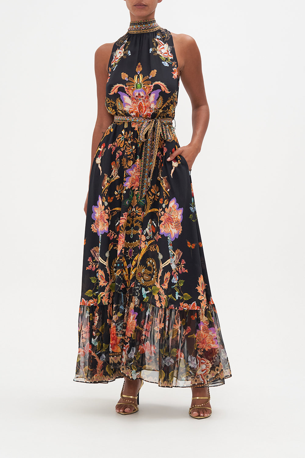 NECKTIE DRESS WITH ELASTICATED WAIST TO CATCH A SPIDER