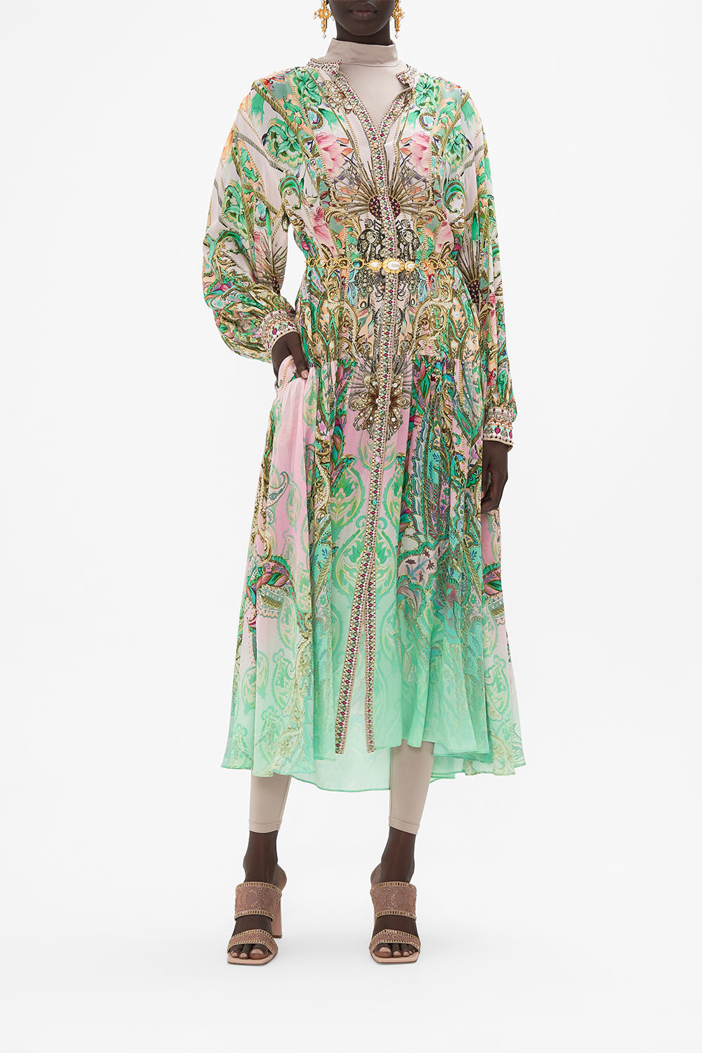 BUTTON THROUGH DRESS WITH YOKE LOST CITY