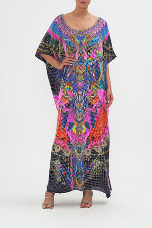 Luxe Embellished Round Neck Kaftan Dancing With Destiny print by CAMILLA