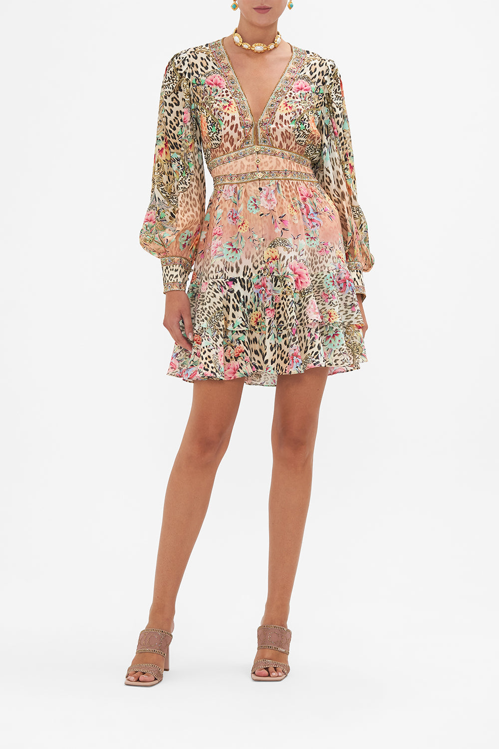 Button Front Frill Dress Queen Atlantis print by CAMILLA