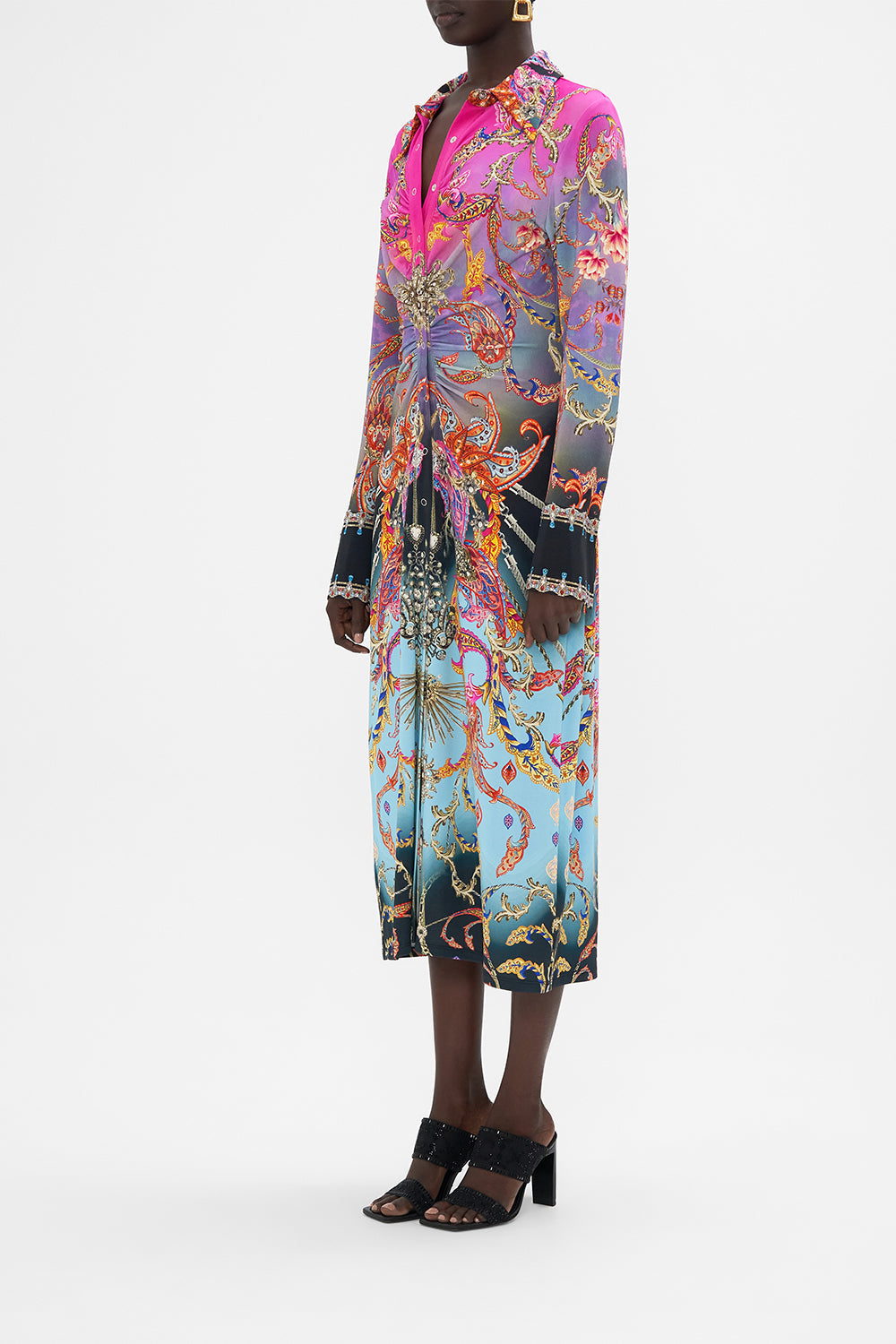 JERSEY MIDI SHIRT DRESS WHAT LIES BENEATH