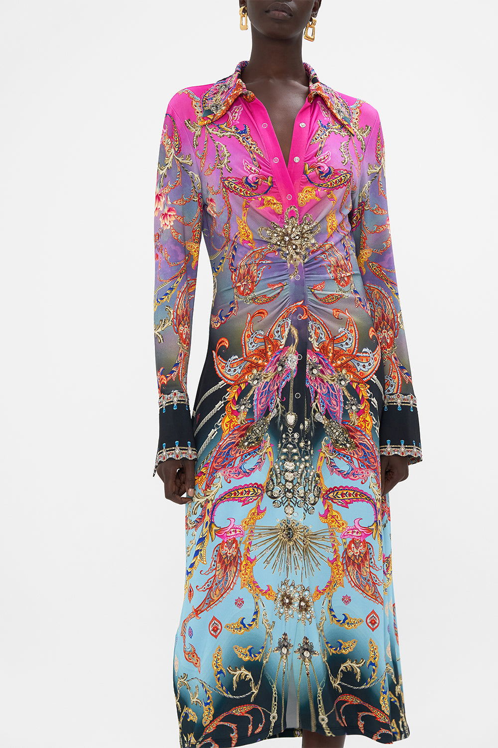 JERSEY MIDI SHIRT DRESS WHAT LIES BENEATH