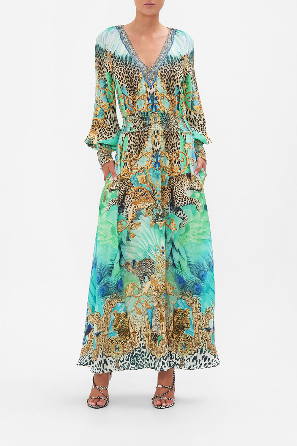 DRESS WITH SHIRRED WAIST AND CUFF LAY OF THE LAND