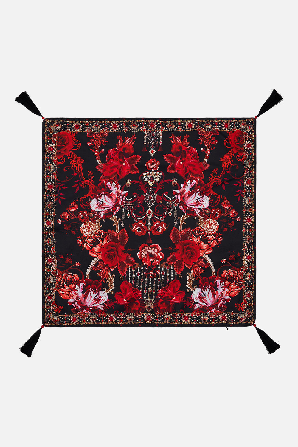 Large Square Cushion Sisterhood Of The Rose print by CAMILLA