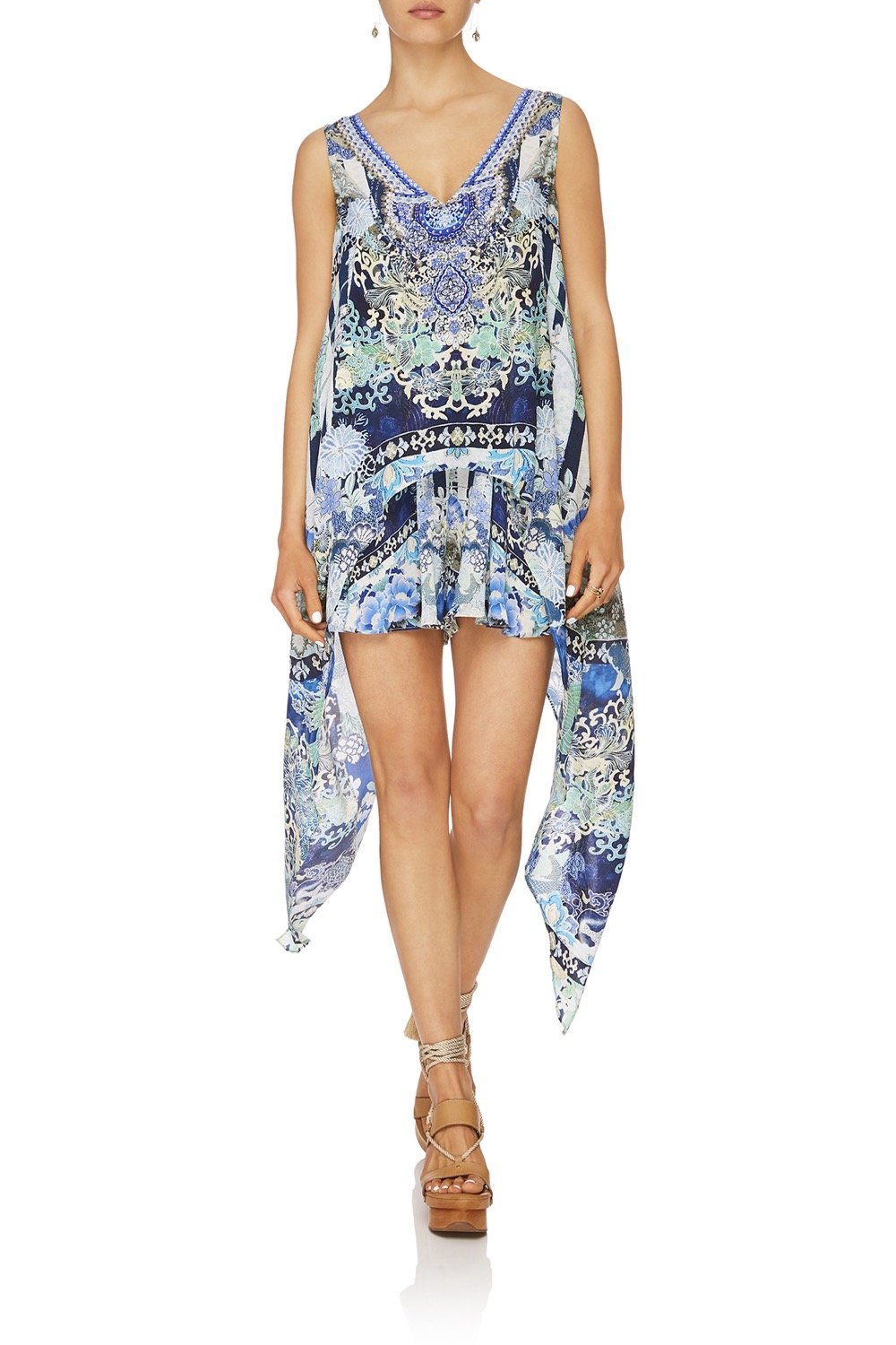 HIGH LOW CROSS BACK TOP CLOUD DANCER