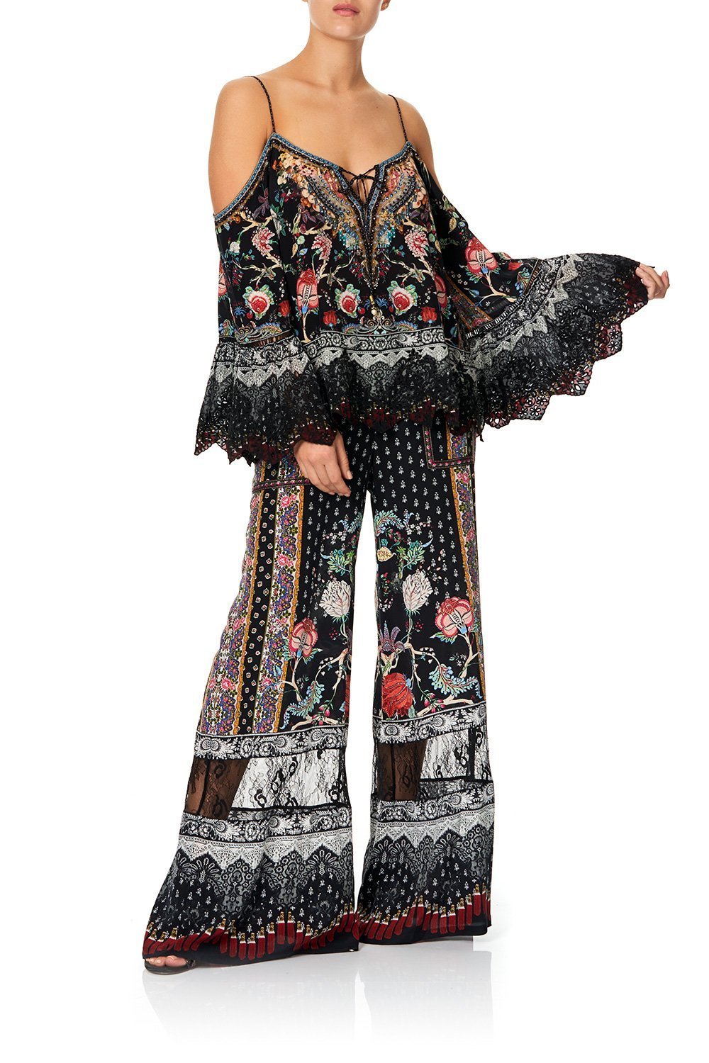 WIDE LEG DRAWSTRING WAIST PANT HEUTE PROVINCIAL