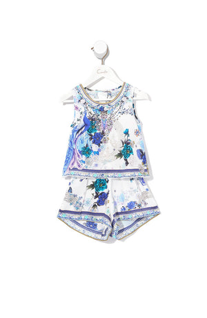 KIDS DOUBLE LAYER PLAYSUIT WHITE SIDE OF THE MOON