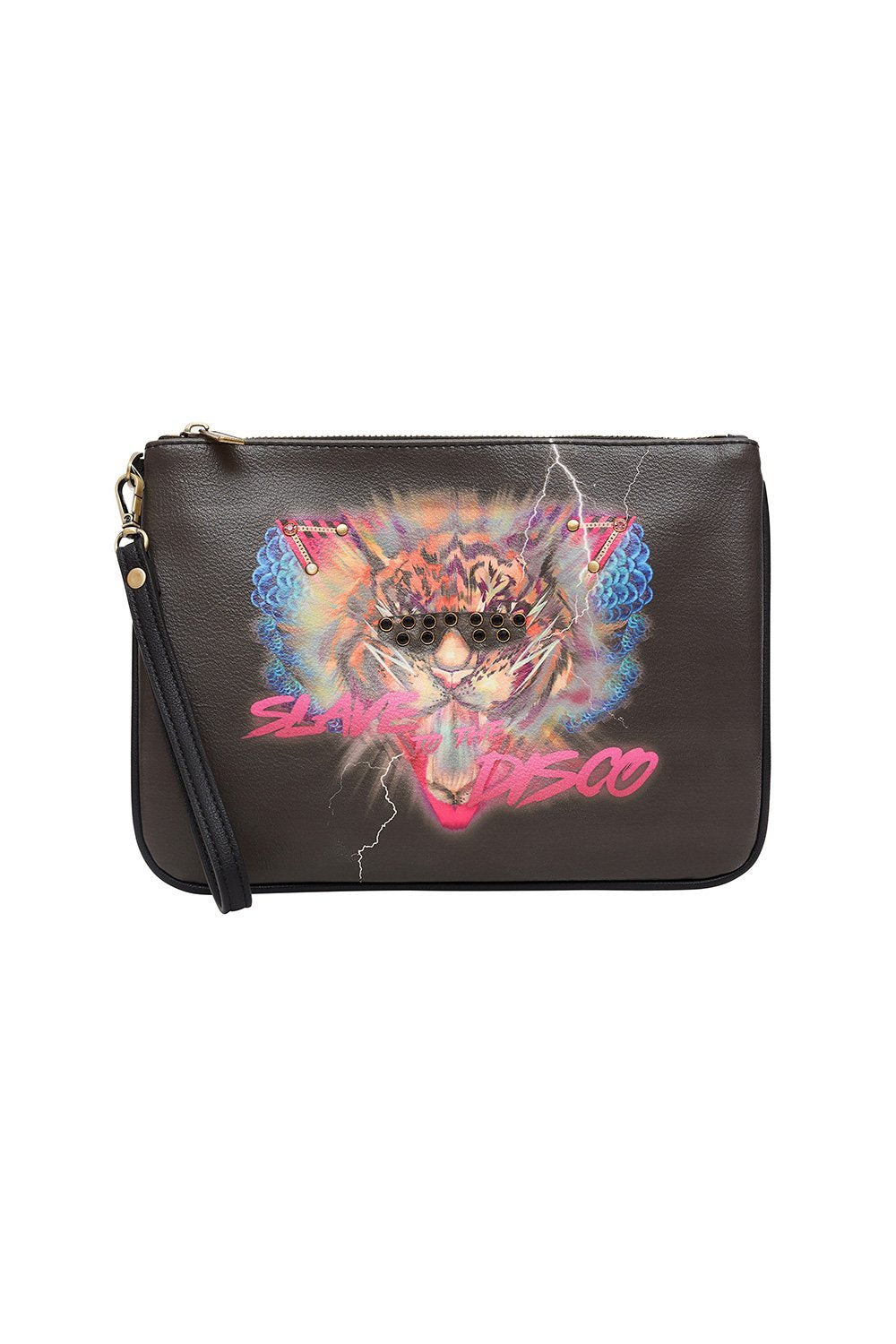 VEGAN LEATHER ZIP TOP CLUTCH SLAVE TO THE RHYTHM