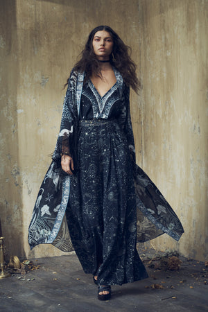 LAYERING ROBE WITH CONTRAST SLEEVE ASTRO DISCO