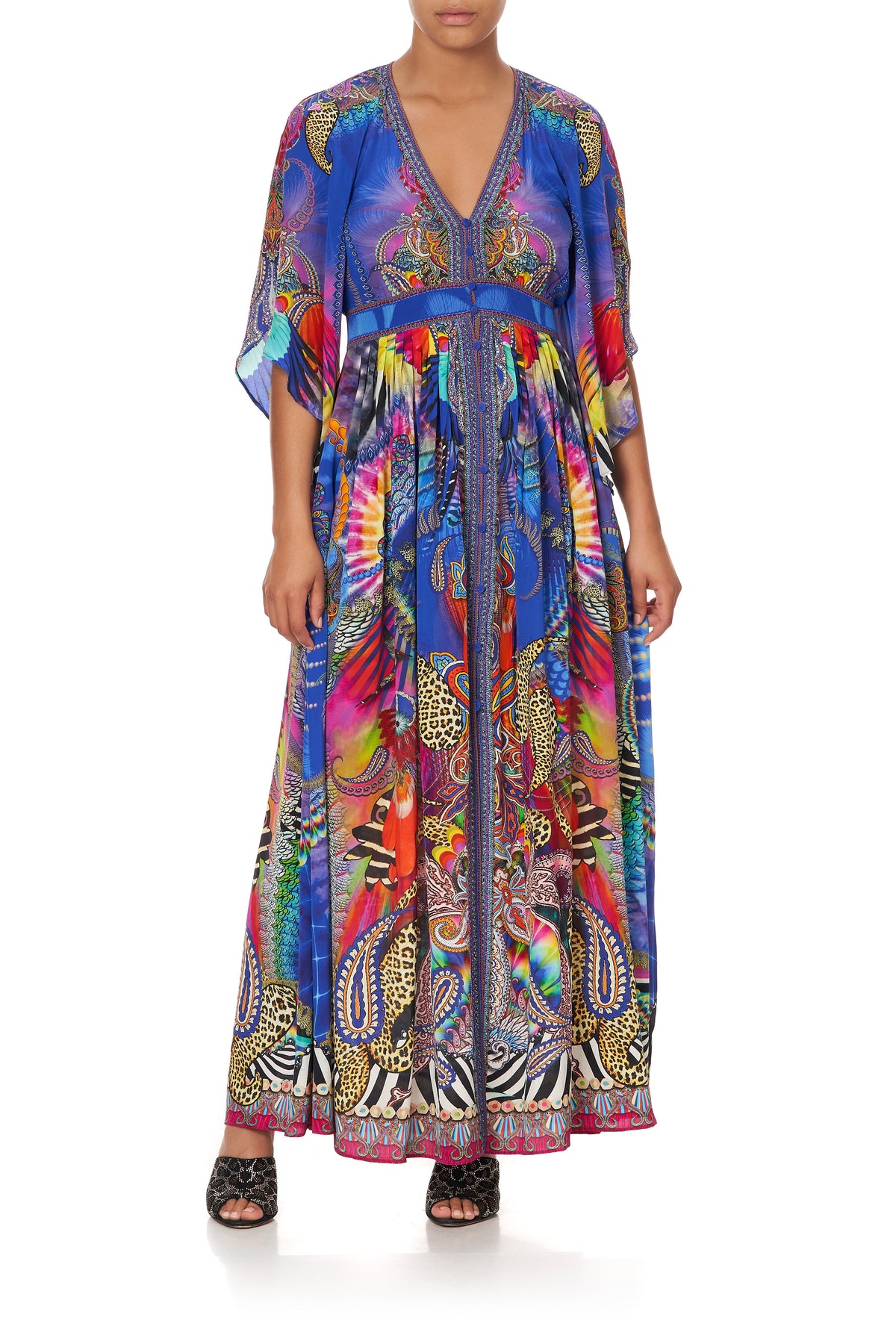 LONG DRESS WITH SMOCKED WAIST PSYCHEDELICA