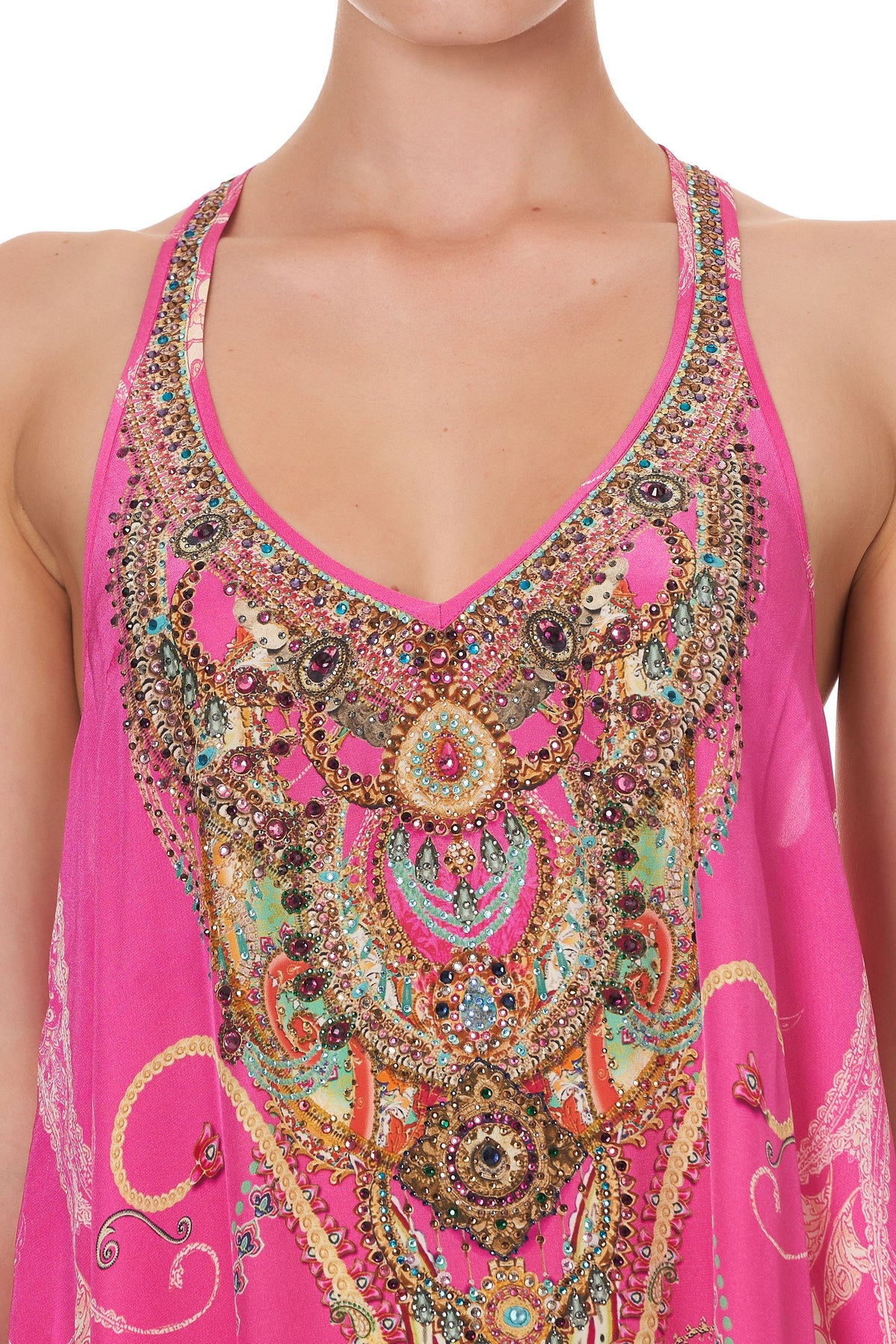 V NECK RACERBACK DRESS RAINBOW RHYTHM