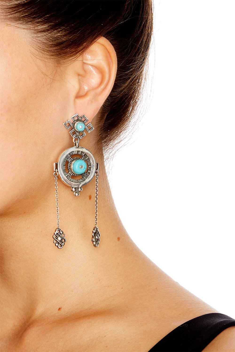 PHOENIX RISE SILVER DISK EARRINGS