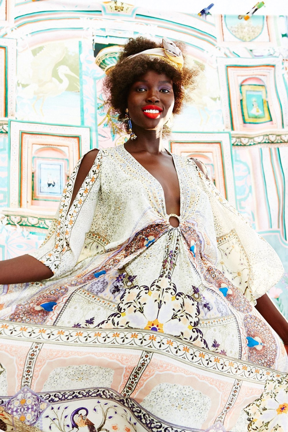 MAMA BAKSHI SPLIT SLEEVE KAFTAN W HARDWEAR