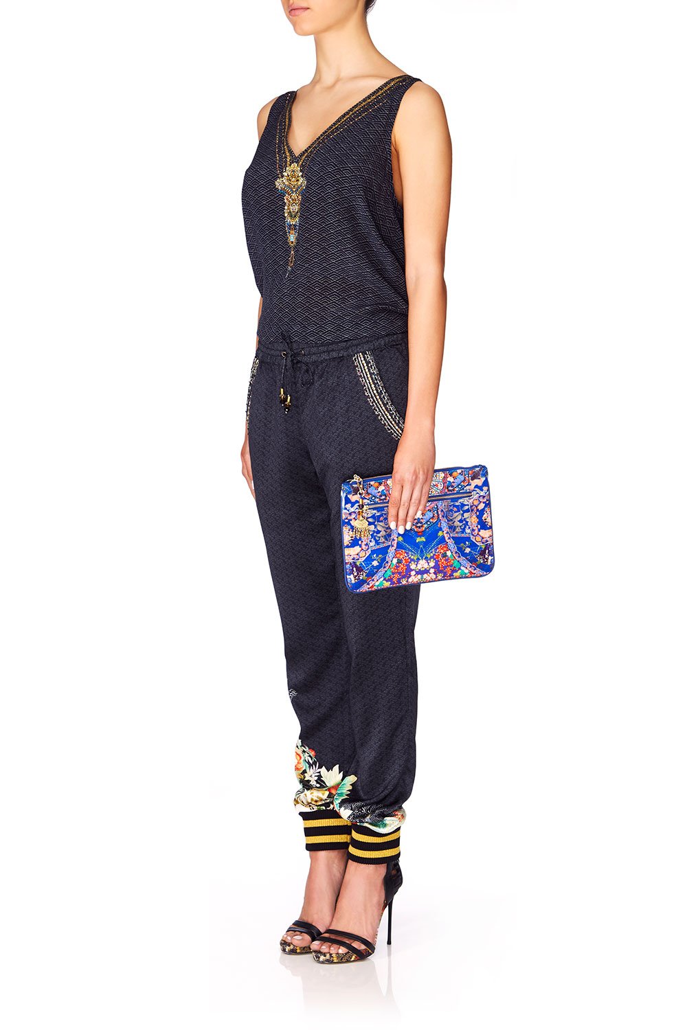 CAMILLA SATURN SISTER SMALL CANVAS CLUTCH