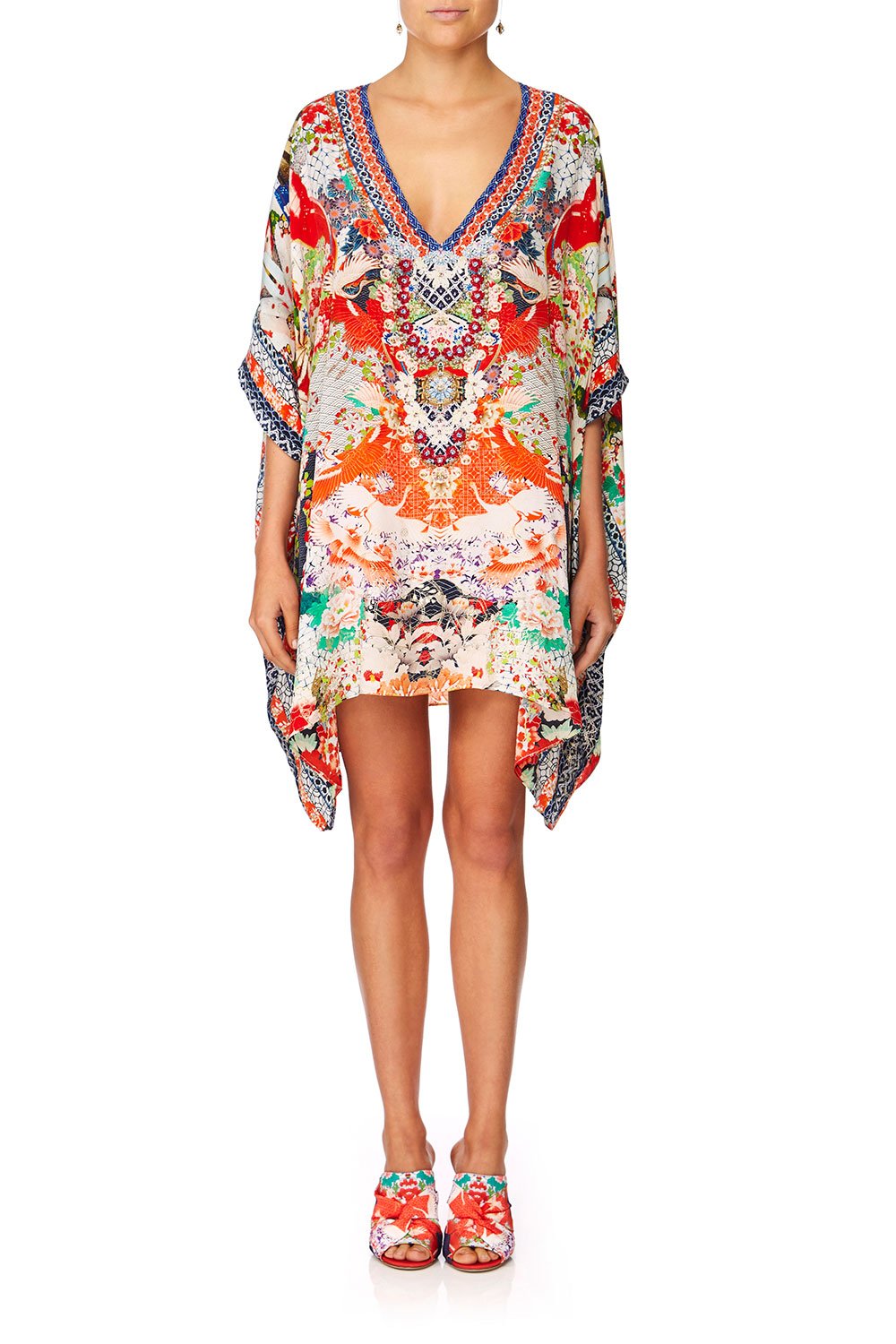 CAMILLA GEISHA GIRL RECTANGULAR V-NECK KAFTAN