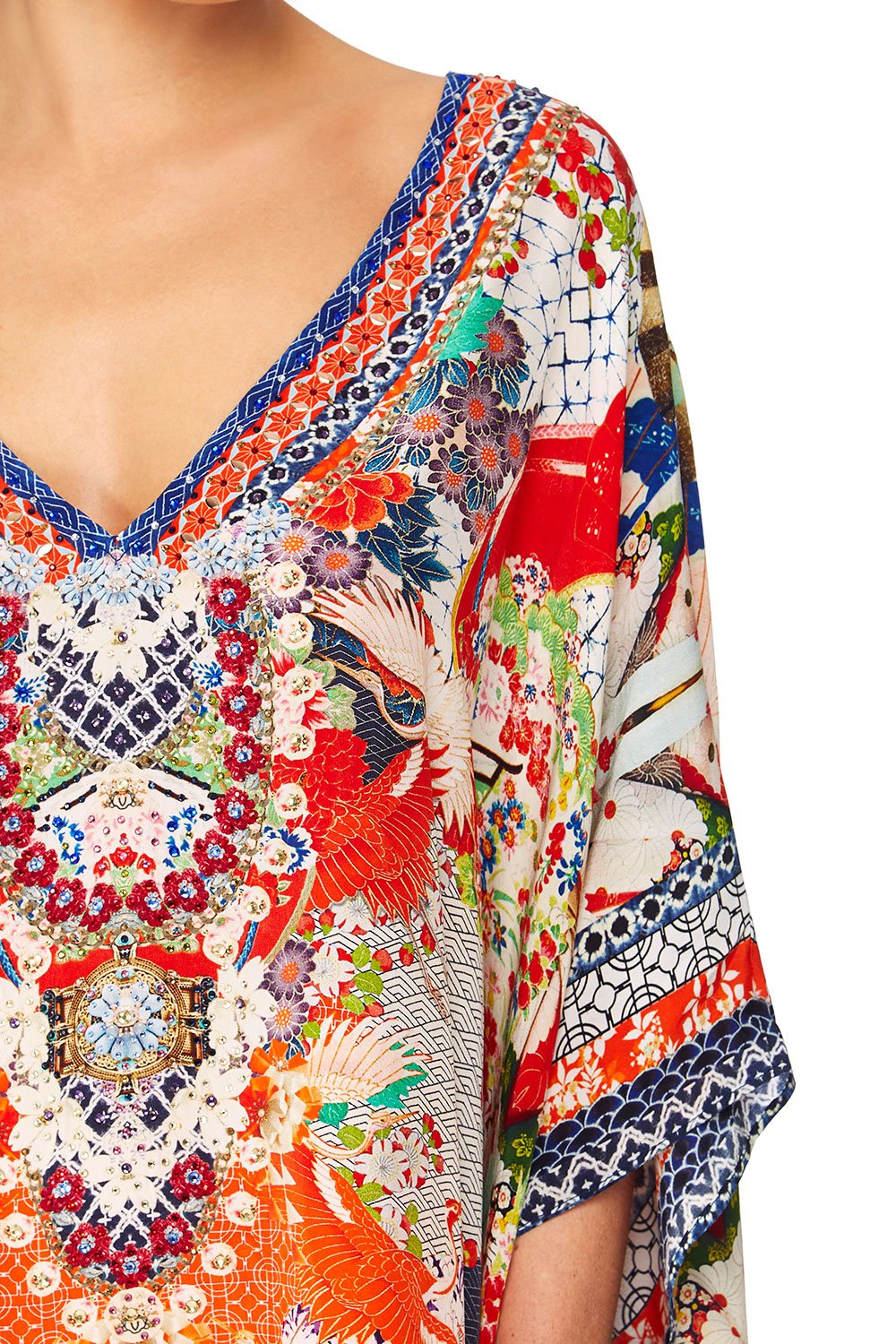 CAMILLA GEISHA GIRL RECTANGULAR V-NECK KAFTAN