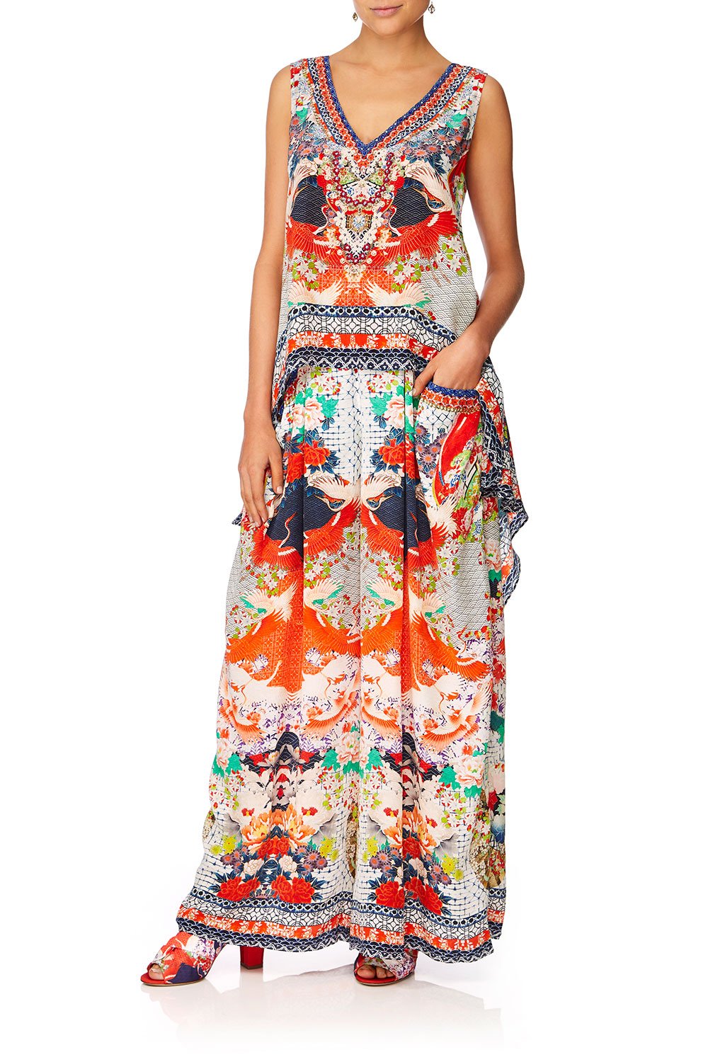 CAMILLA GEISHA GIRL WIDE LEG PANT W GATHERED POCKETS