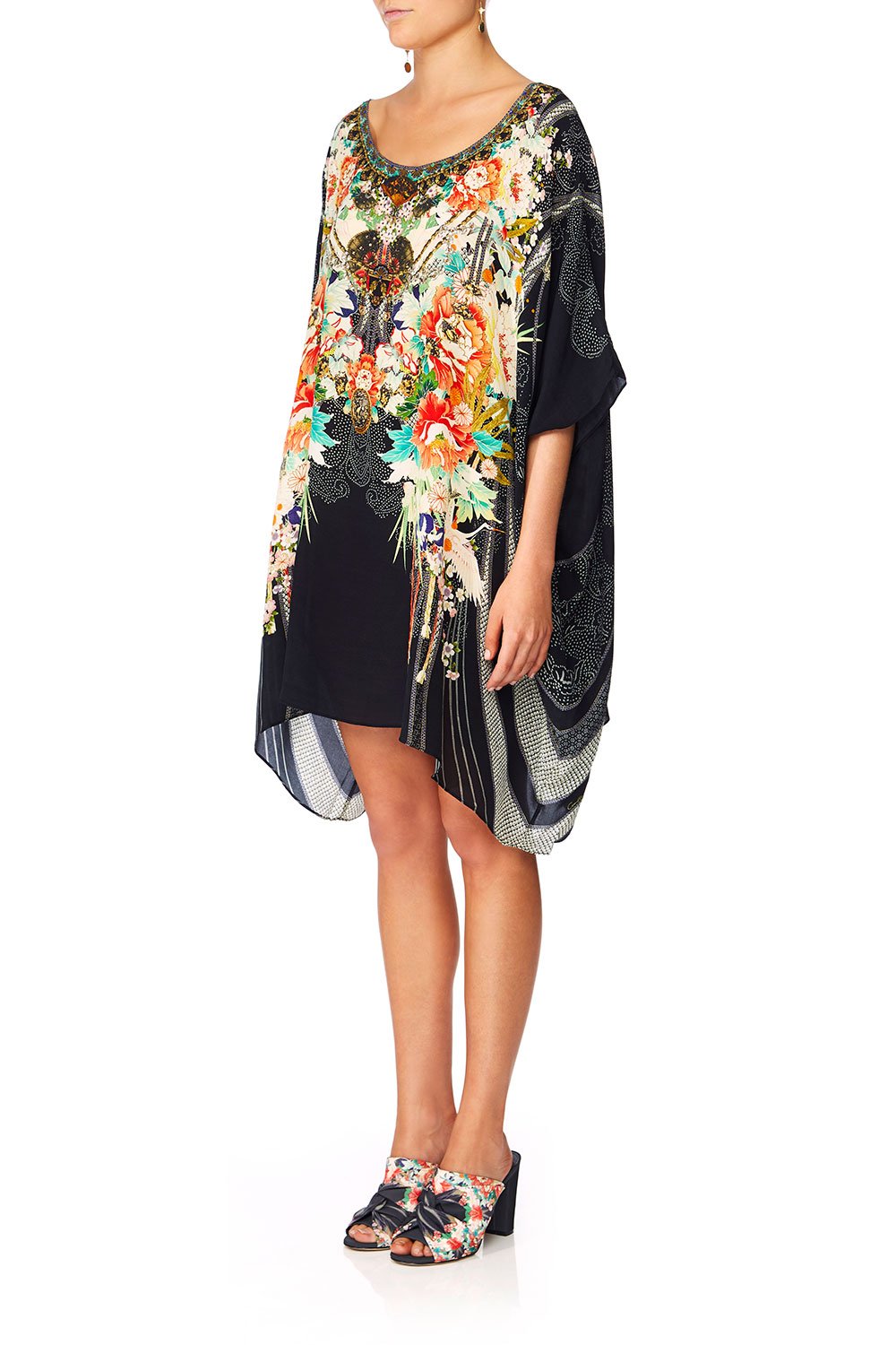 CAMILLA QUEEN OF KINGS SHORT ROUND NECK KAFTAN