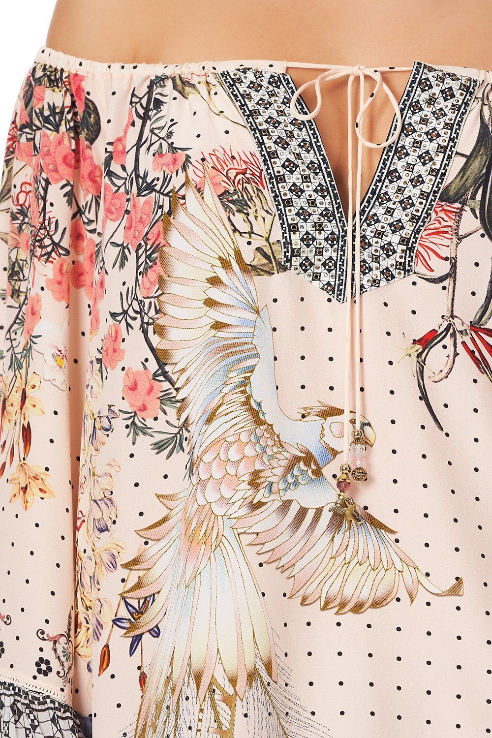 A-LINE DRESS WITH RUFFLE SLEEVE KINDRED SKIES