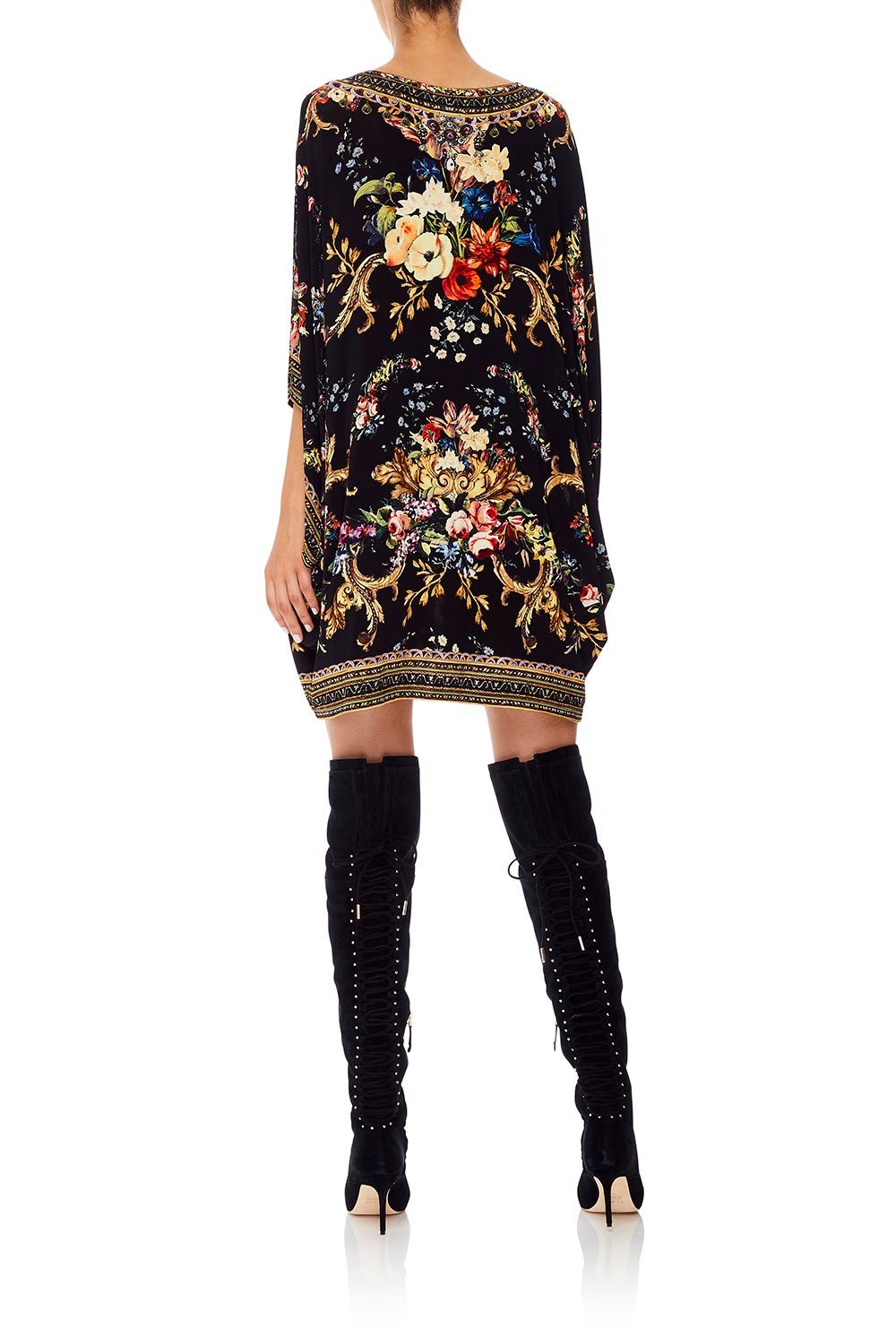 LACED THIGH HIGH BOOT BLACK CONTEMPORARY