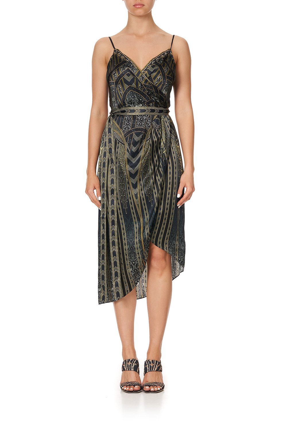 ASYMMETRICAL WRAP DRESS WITH STRAPS GREAT SCOTT
