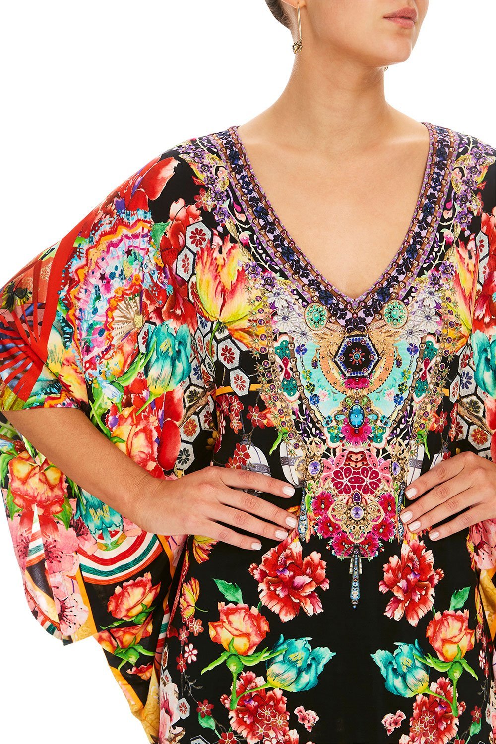 CAMILLA PAINTED LAND BAT SLEEVE DRESS