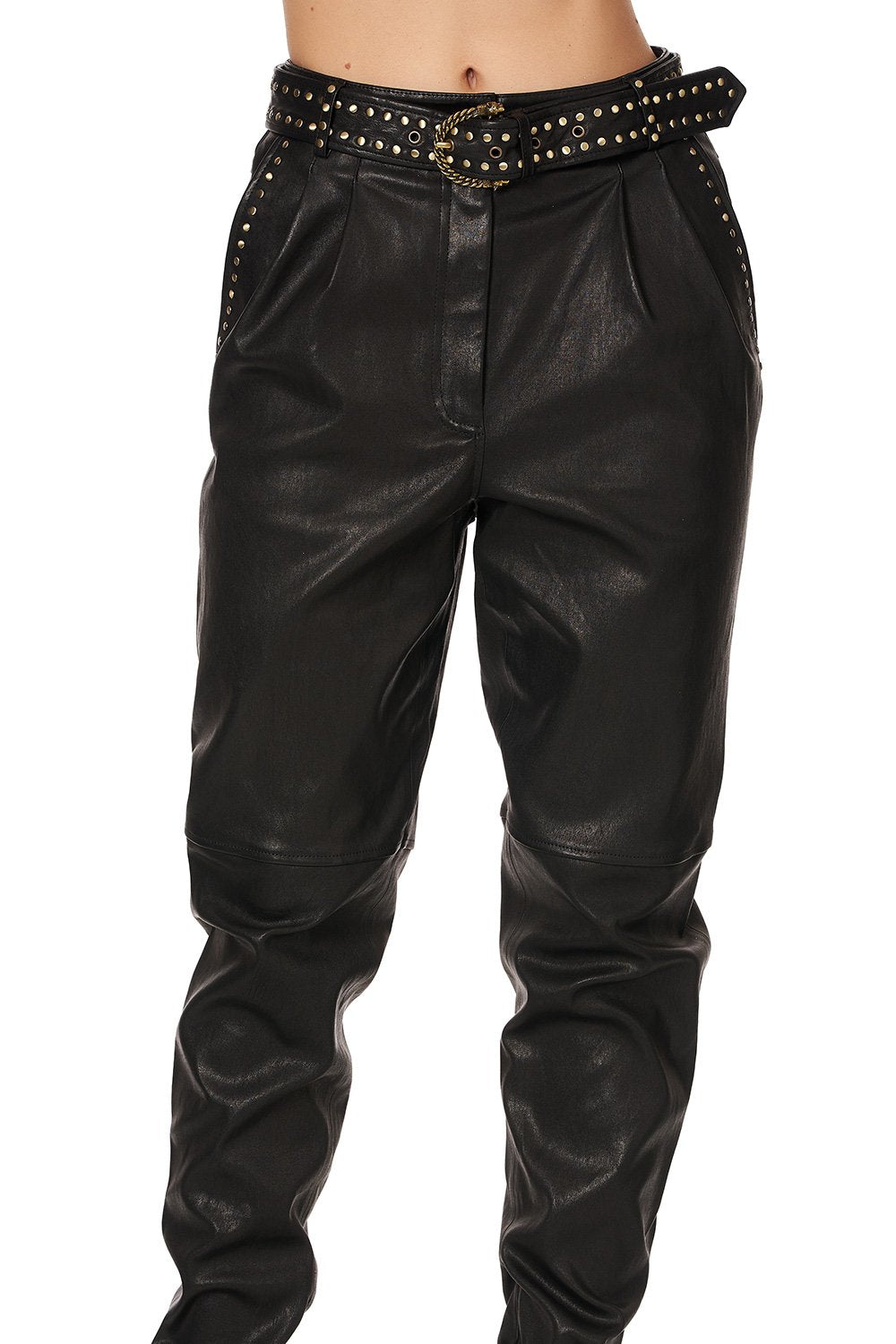 BELTED TROUSER WITH DRAPED SIDE - FLOW STUDIO 54