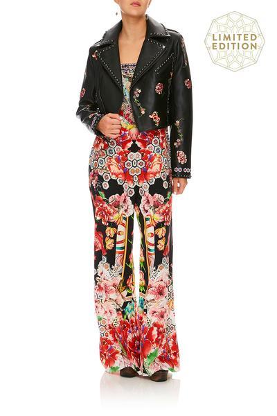 CAMILLA PAINTED LAND BIKER JACKET WITH TABS