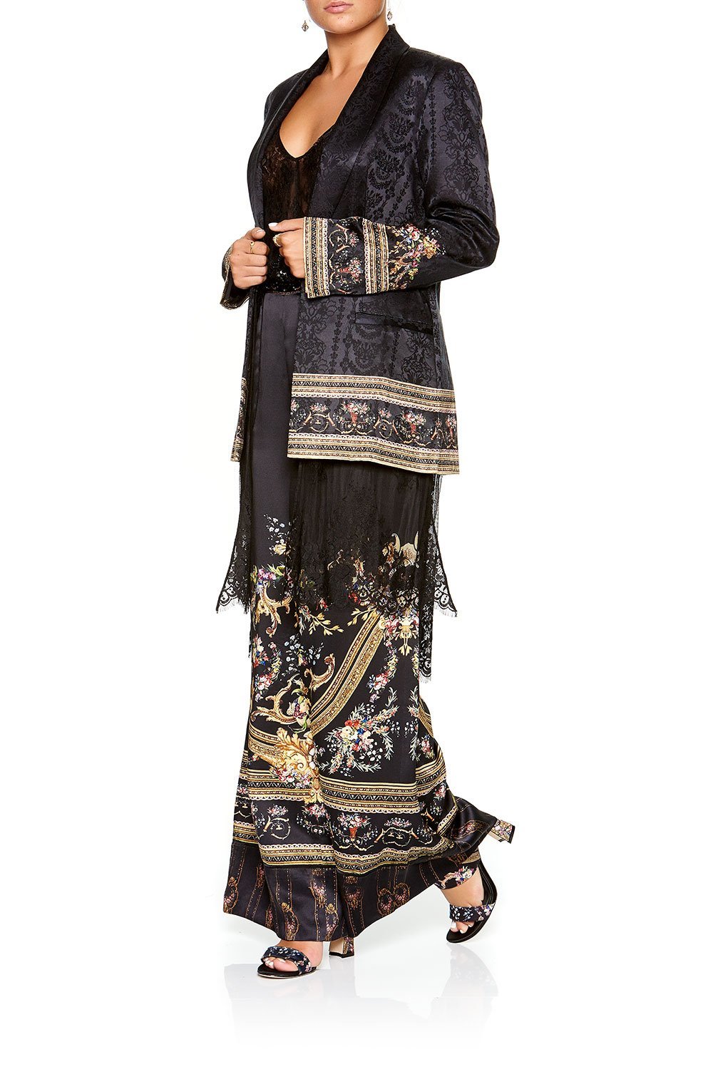 CAMILLA BLAZER WITH CHIFFON CONTRAST FRIEND IN FLORA