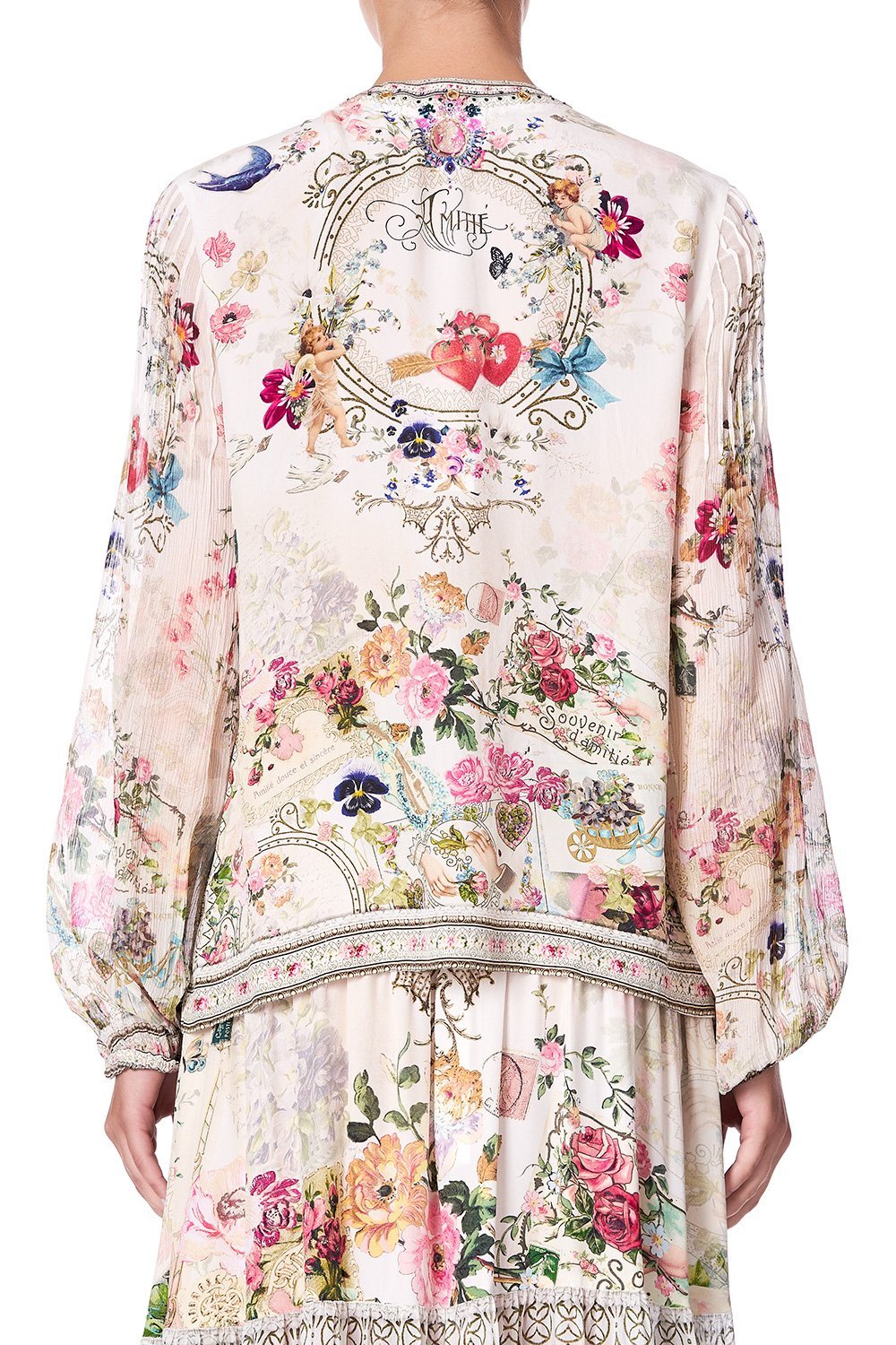 PEASANT BLOUSE WITH FRONT LACING JARDIN POSTCARDS