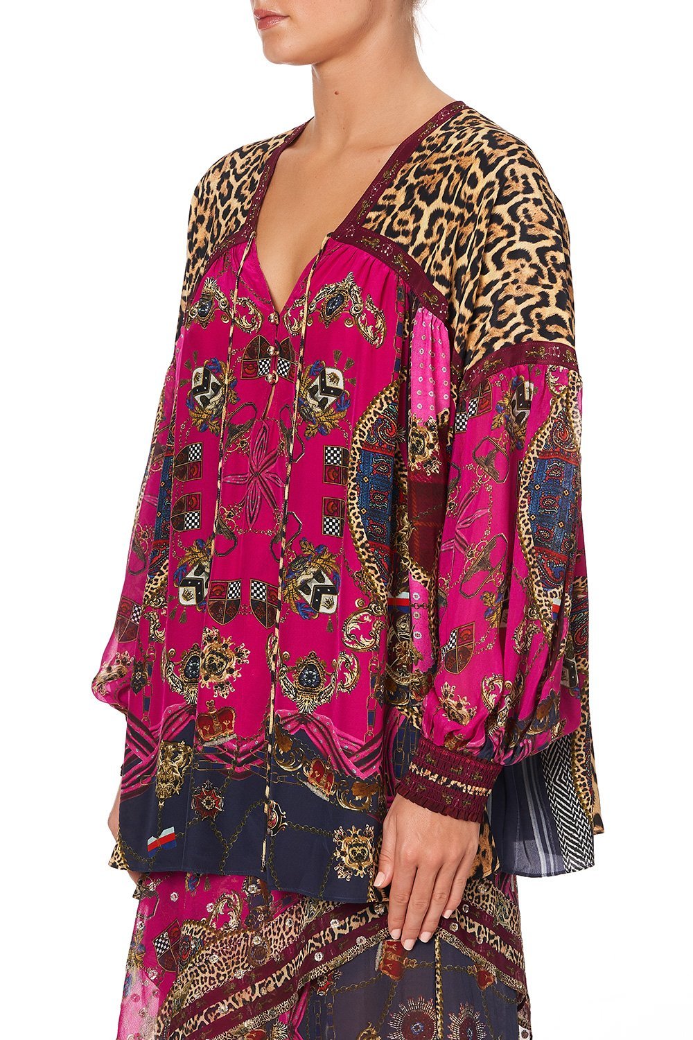 BLOUSON BLOUSE WITH NECK TIE DINING HALL DARLING