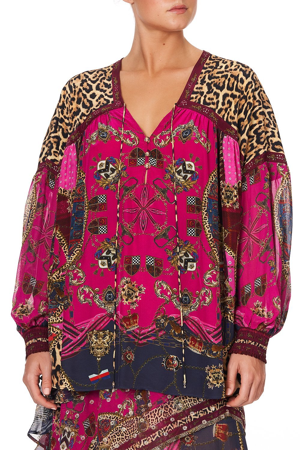 BLOUSON BLOUSE WITH NECK TIE DINING HALL DARLING