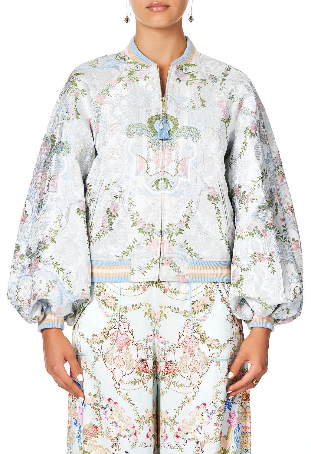 CAMILLA BLOUSON SLEEVE BOMBER VERSAILLES SKY