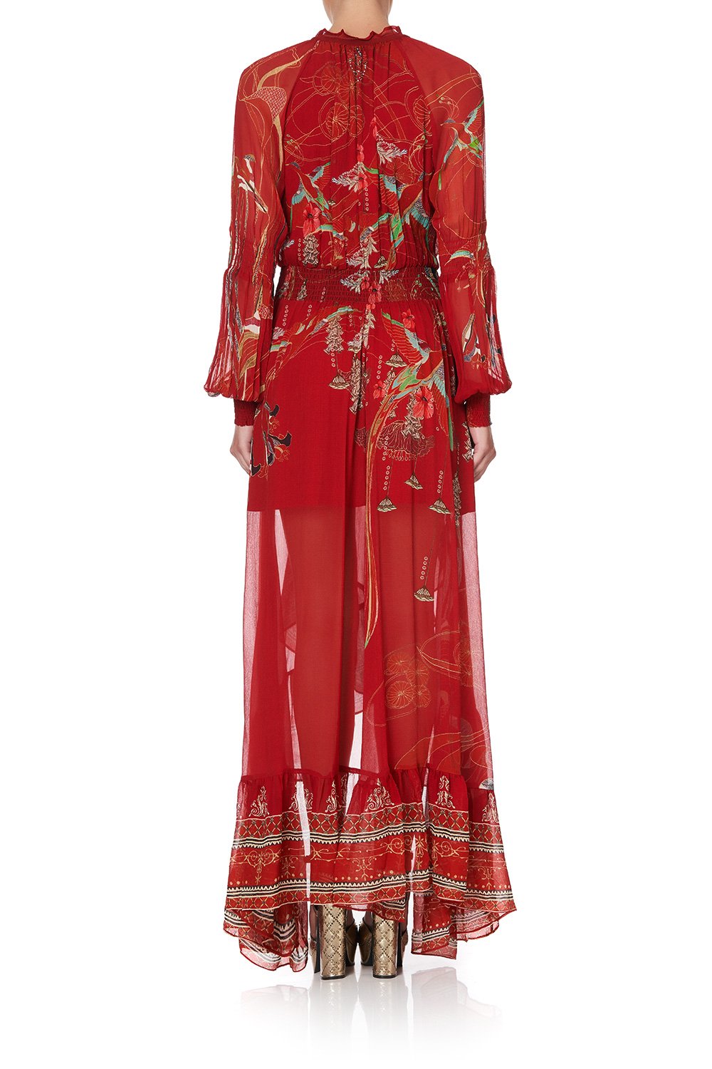 BLOUSON SLEEVE WRAP DRESS FORBIDDEN FRUIT