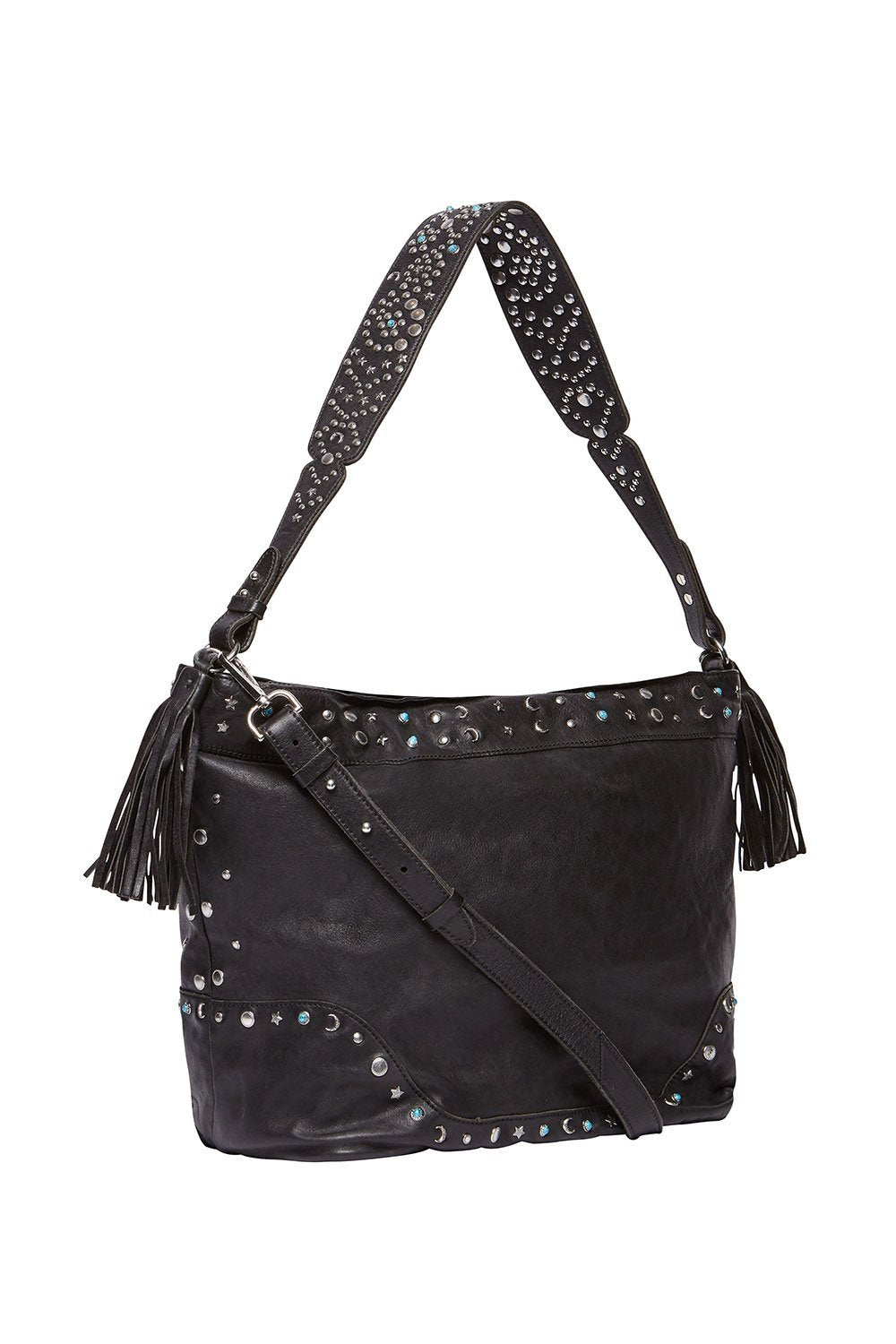 LEATHER HOBO BLACK