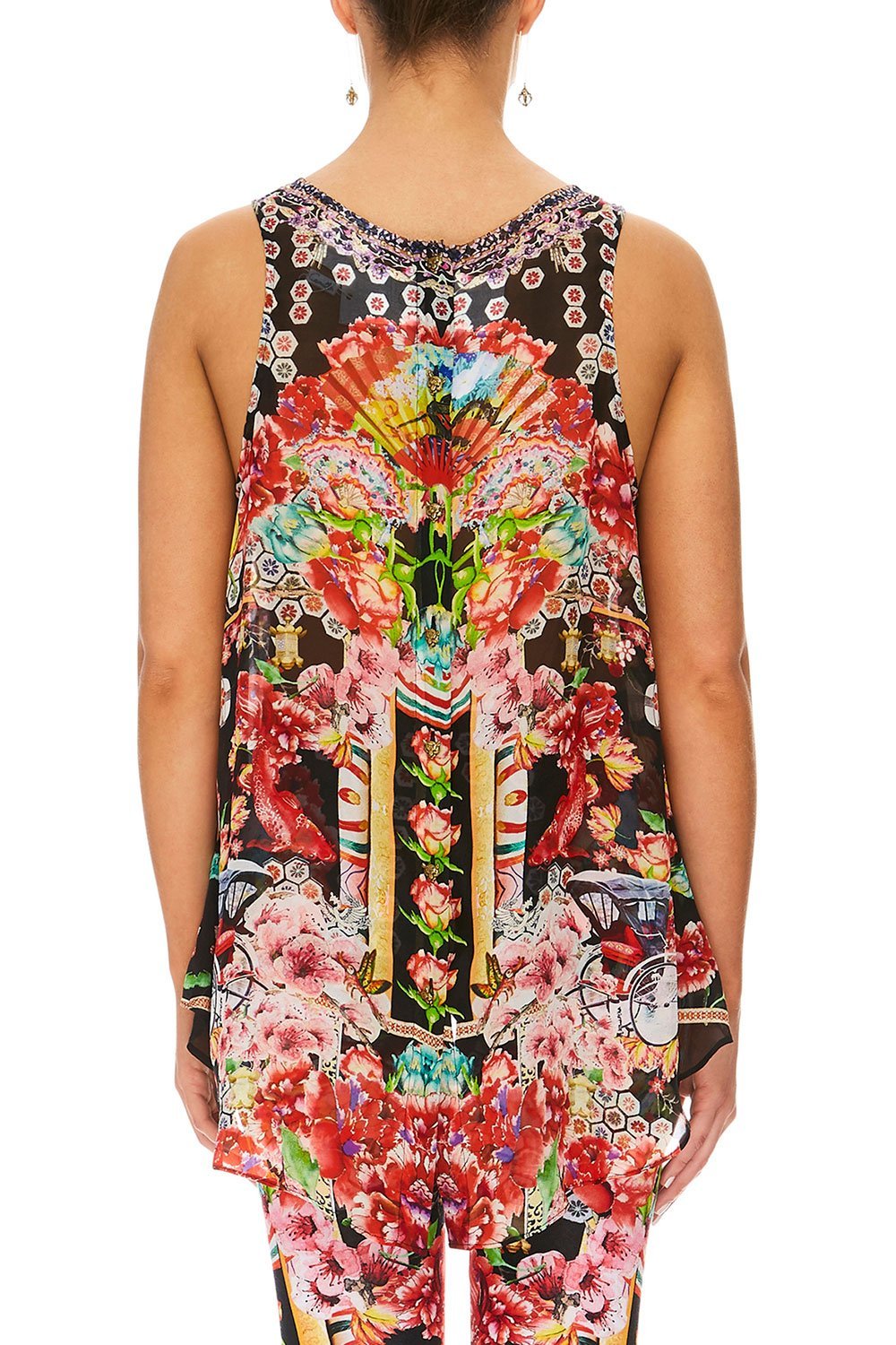 CAMILLA PAINTED LAND BUTTON BACK TOP