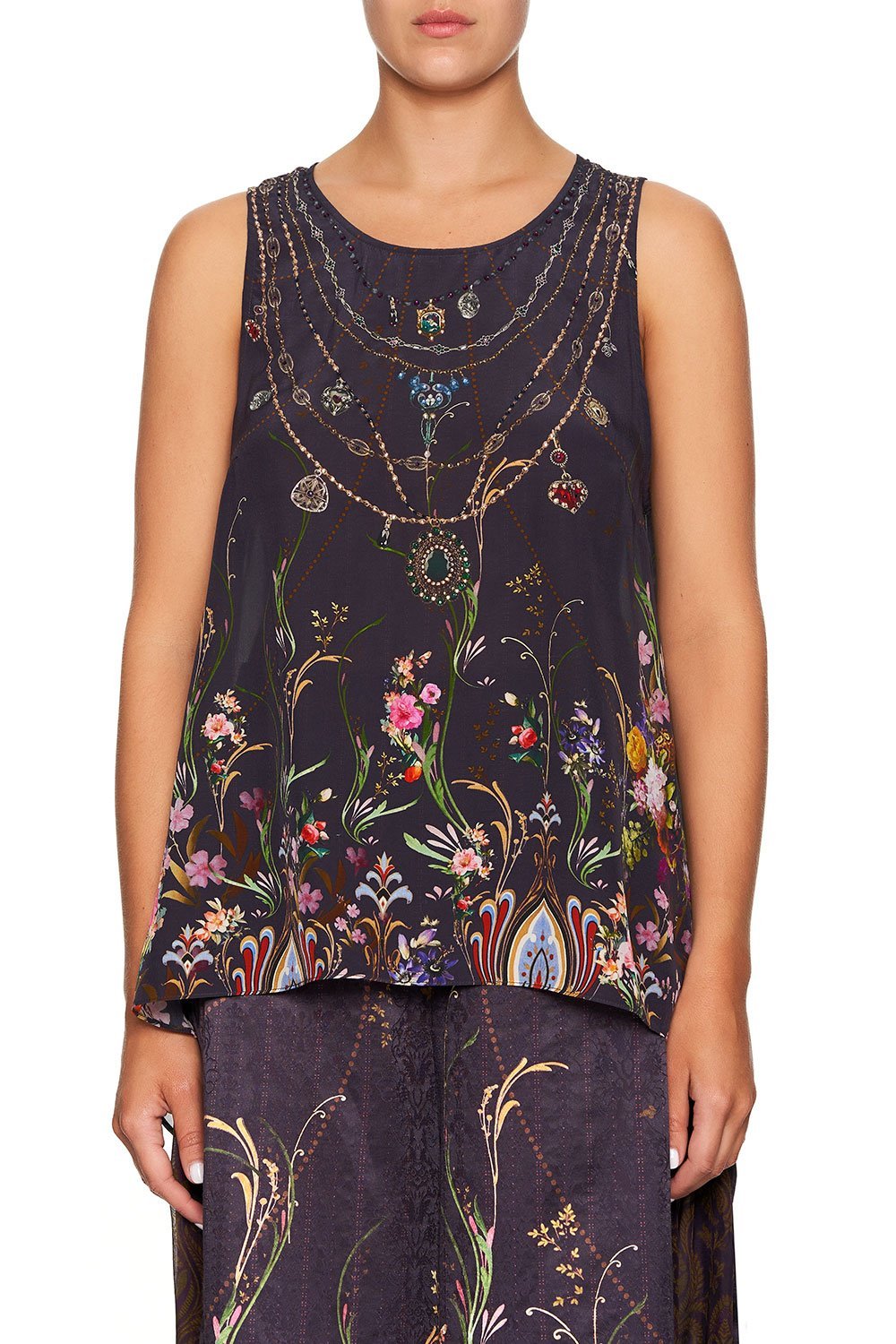 CAMILLA BUTTON BACK TOP WILD FLOWER