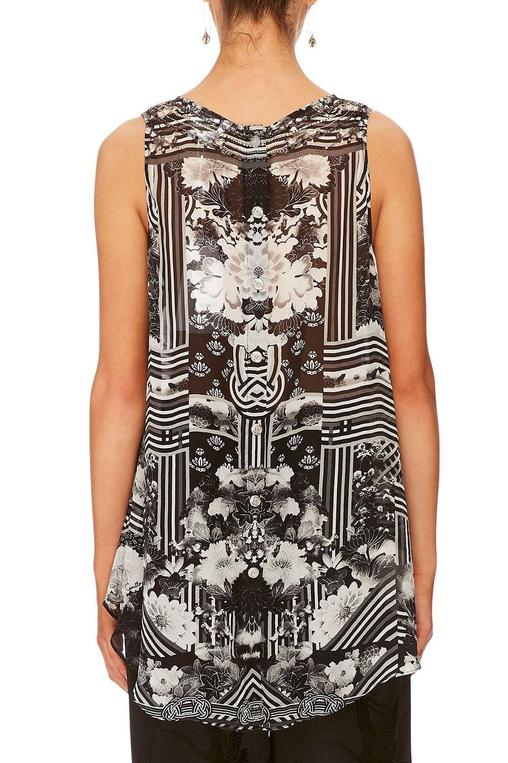 CAMILLA WILD MOONCHILD BUTTON BACK TOP