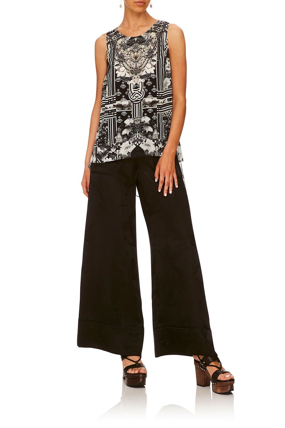 CAMILLA WILD MOONCHILD BUTTON BACK TOP