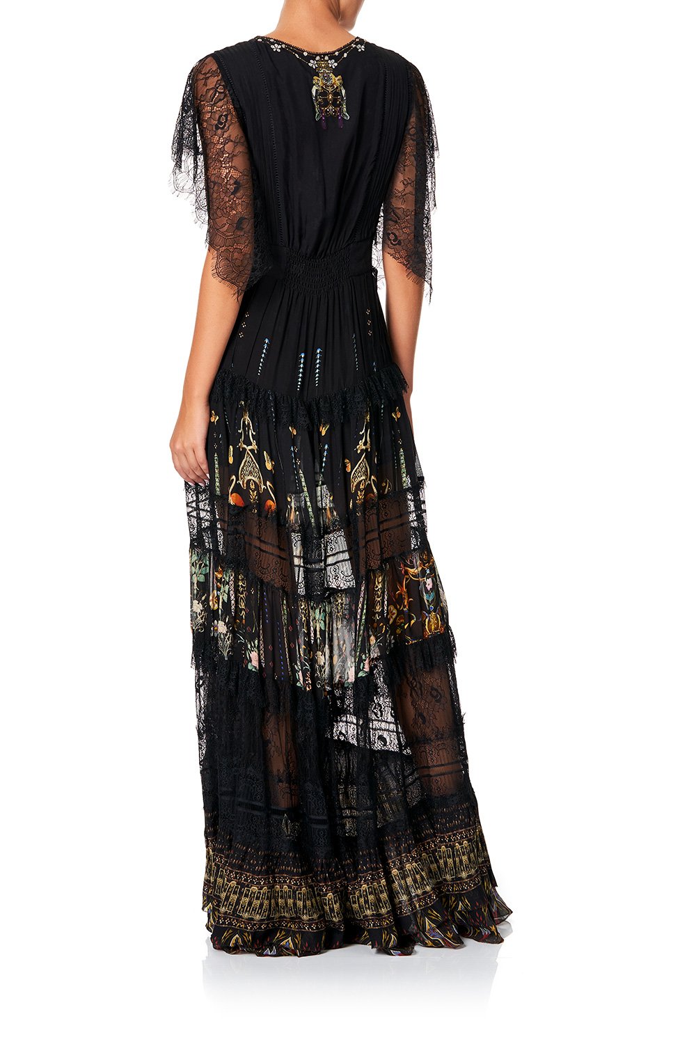 CAMILLA BUTTON UP DRESS WITH LACE INSERT REBELLE REBELLE