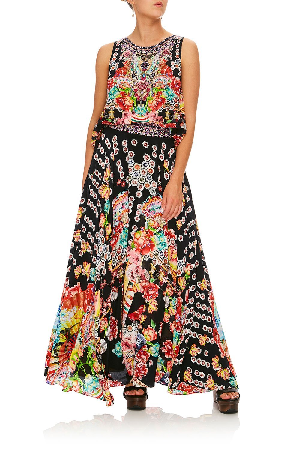 CAMILLA PAINTED LAND CIRCLE SKIRT