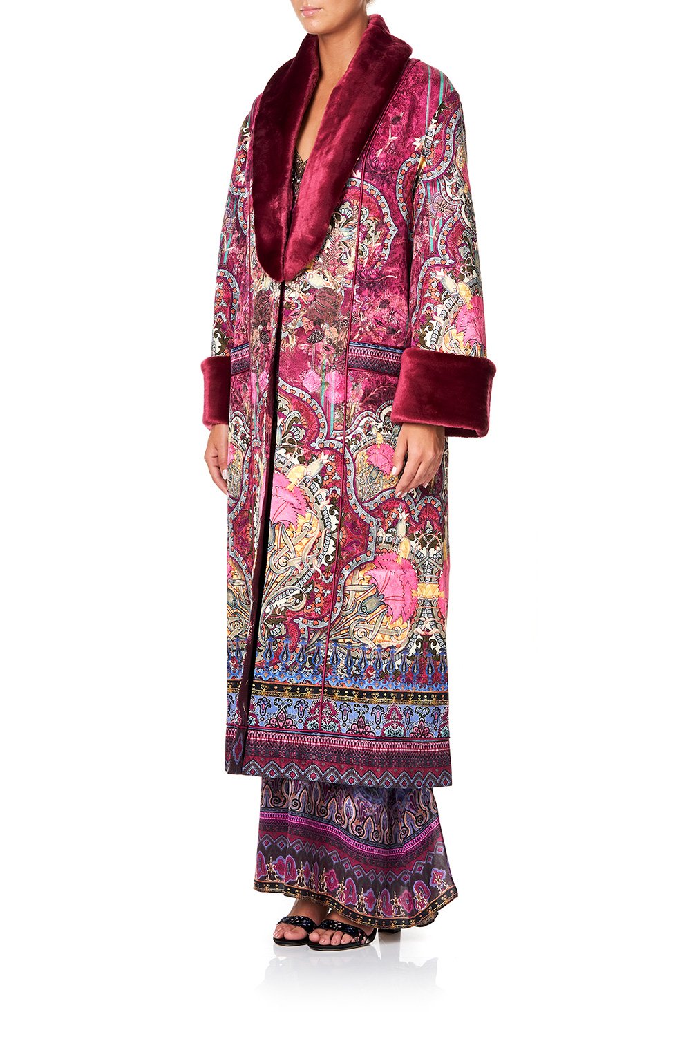 CAMILLA COAT WITH FUR TRIM AND BELT DAUGHTER'S DESTINY