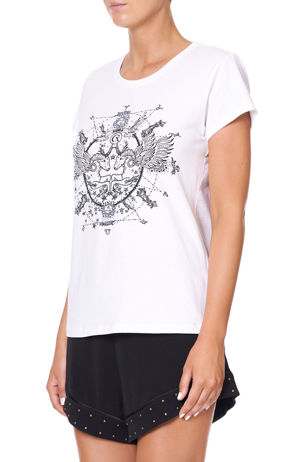 CURVED HEM FITTED TEE ARIES