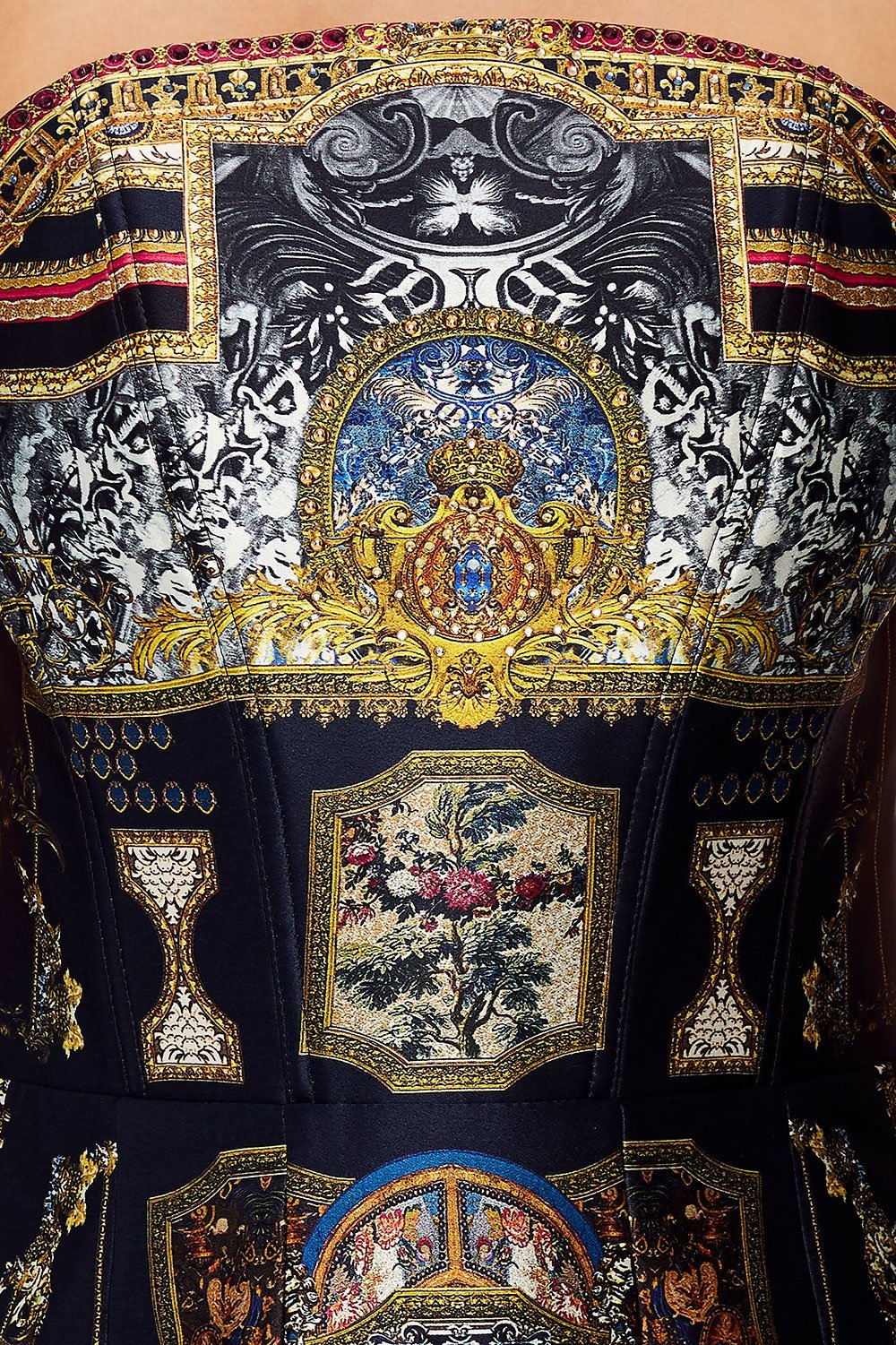 CURVED HEM ZIP DETAIL CORSET MIDNIGHT MEETING